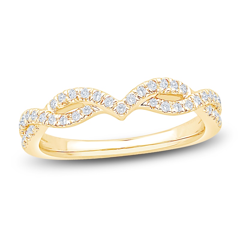 Main Image 1 of Certified Diamond Chevron Twist Enhancer Ring 1/5 ct tw 14K Yellow Gold