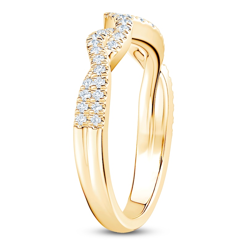 Main Image 2 of Certified Diamond Chevron Twist Enhancer Ring 1/5 ct tw 14K Yellow Gold