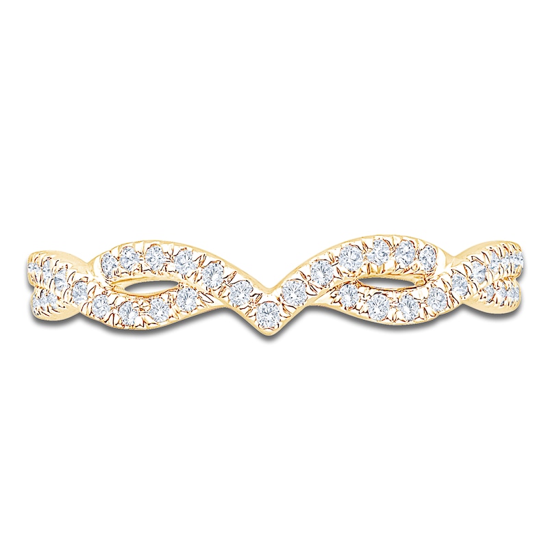 Main Image 3 of Certified Diamond Chevron Twist Enhancer Ring 1/5 ct tw 14K Yellow Gold