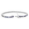 Thumbnail Image 2 of Natural Blue Sapphire & Diamond Line Bracelet 5/8 ct tw 14K White Gold 7"