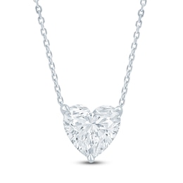 Pnina Tornai Heart-Shaped Lab-Grown Diamond Solitaire Necklace 3 ct tw 14K White Gold 18" (VS2/F)