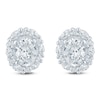 Thumbnail Image 1 of Pnina Tornai Oval-Cut Lab-Grown Diamond Halo Stud Earrings 2 ct tw 14K White Gold