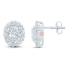 Thumbnail Image 3 of Pnina Tornai Oval-Cut Lab-Grown Diamond Halo Stud Earrings 2 ct tw 14K White Gold