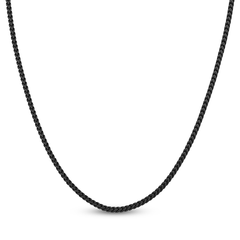 Main Image 1 of Foxtail Chain Necklace 2.5mm Black Ion-Plated Stainless Steel 22"