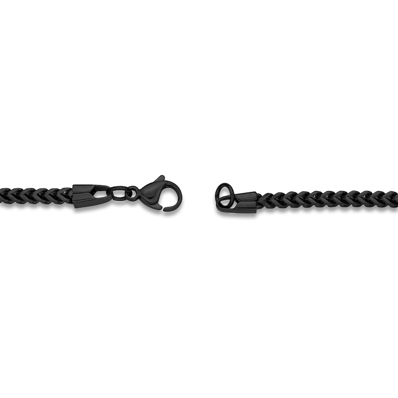 Main Image 3 of Foxtail Chain Necklace 2.5mm Black Ion-Plated Stainless Steel 22"