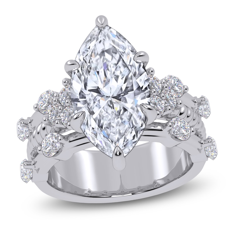Main Image 1 of Marquise-Cut Lab-Grown Diamond Engagement Ring 5 ct tw 14K White Gold