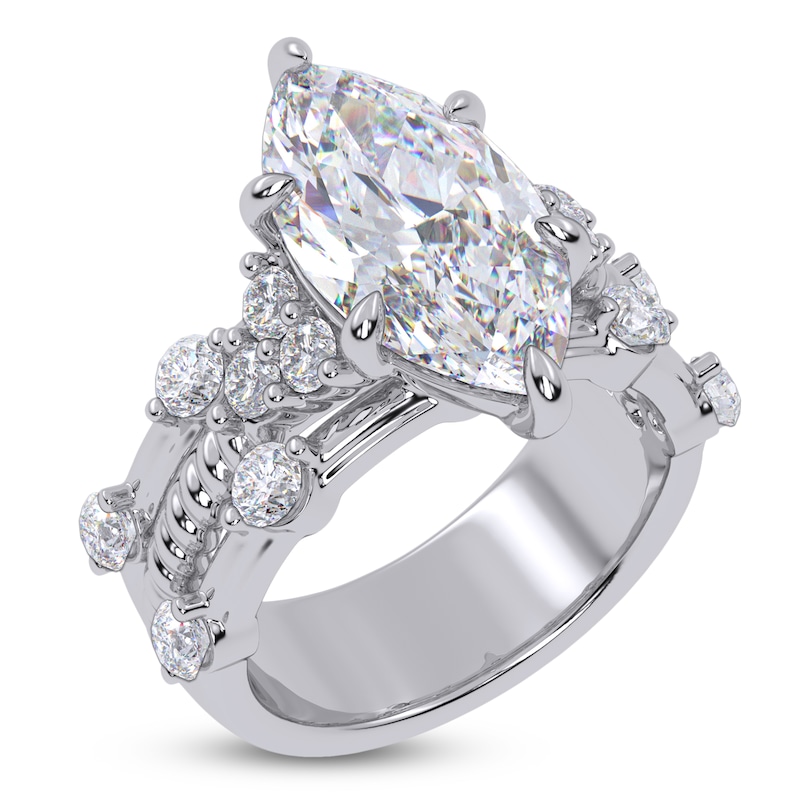 Main Image 2 of Marquise-Cut Lab-Grown Diamond Engagement Ring 5 ct tw 14K White Gold