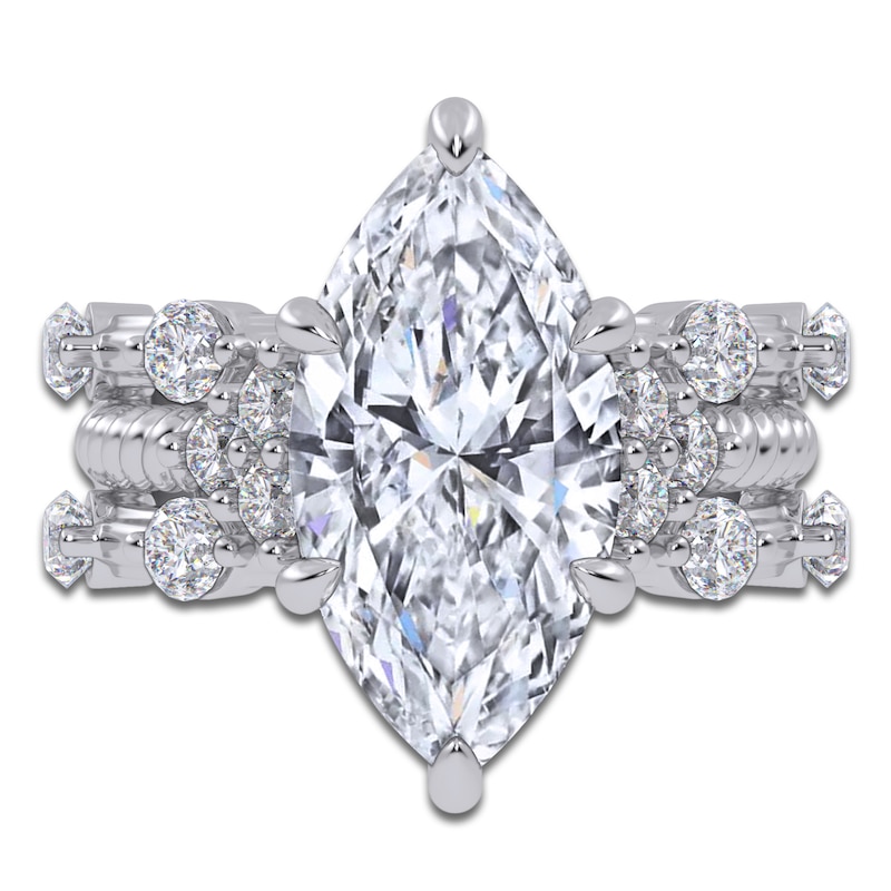 Main Image 3 of Marquise-Cut Lab-Grown Diamond Engagement Ring 5 ct tw 14K White Gold