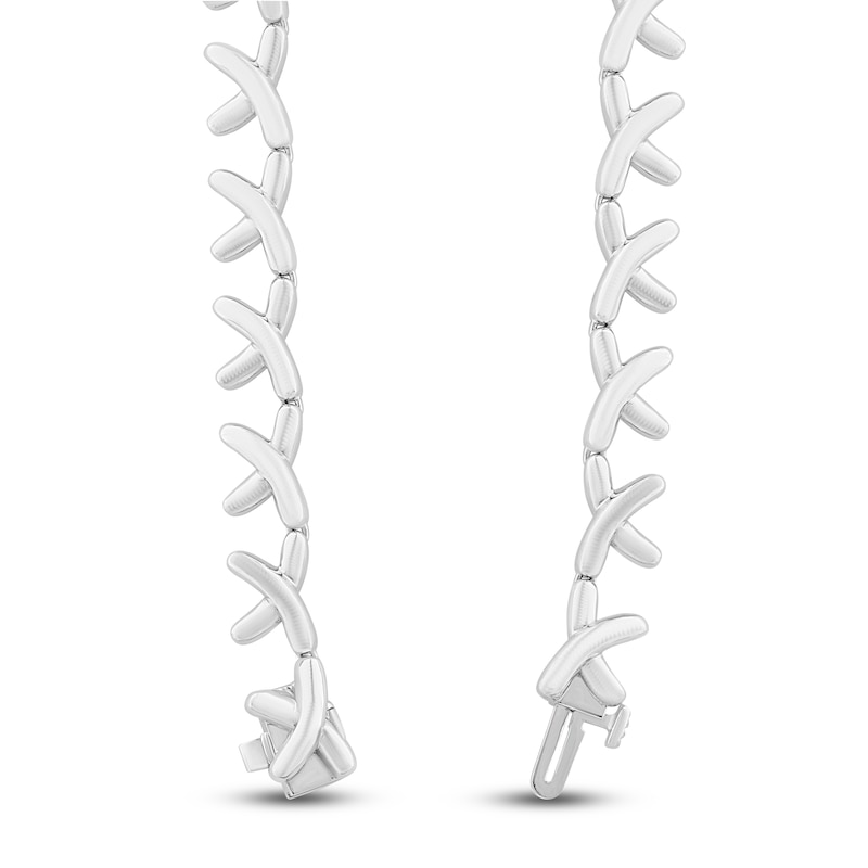 Main Image 3 of Unspoken Crosslink Necklace Silver Sterling & 14K Yellow Gold 17"