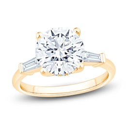 Round-Cut Lab-Grown Diamond Engagement Ring 3-1/3 ct tw 14K Yellow Gold