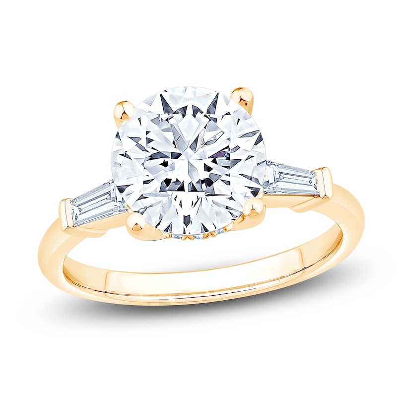 Main Image 1 of Round-Cut Lab-Grown Diamond Engagement Ring 3-1/3 ct tw 14K Yellow Gold