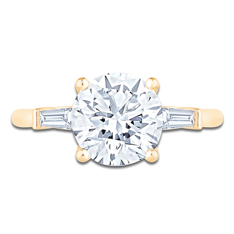 Main Image 3 of Round-Cut Lab-Grown Diamond Engagement Ring 3-1/3 ct tw 14K Yellow Gold