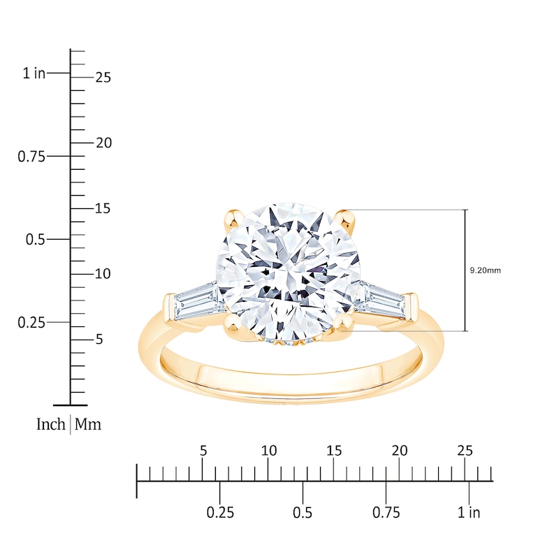 Main Image 4 of Round-Cut Lab-Grown Diamond Engagement Ring 3-1/3 ct tw 14K Yellow Gold