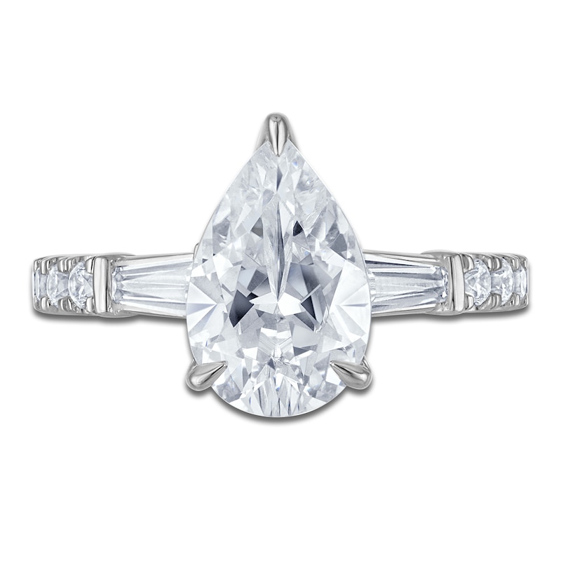 Main Image 3 of Vera Wang VOW Pear-Shaped Lab-Grown Diamond Engagement Ring 3-1/5 ct tw 14K White Gold