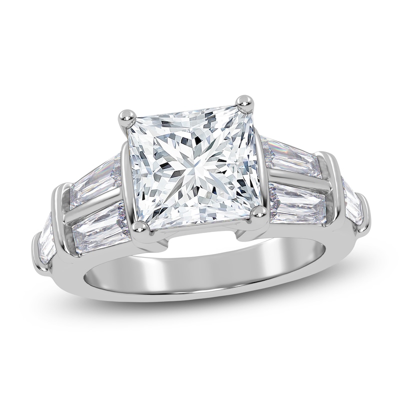 Main Image 1 of Princess-Cut Lab-Grown Diamond Engagement Ring 3-1/2 ct tw 14K White Gold