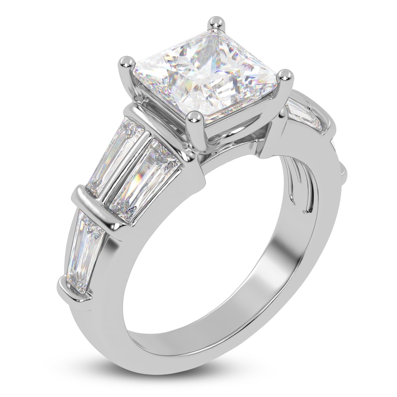 Main Image 2 of Princess-Cut Lab-Grown Diamond Engagement Ring 3-1/2 ct tw 14K White Gold