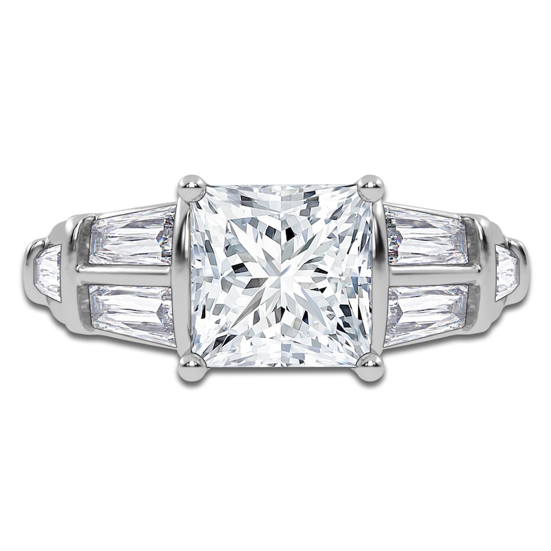 Main Image 3 of Princess-Cut Lab-Grown Diamond Engagement Ring 3-1/2 ct tw 14K White Gold