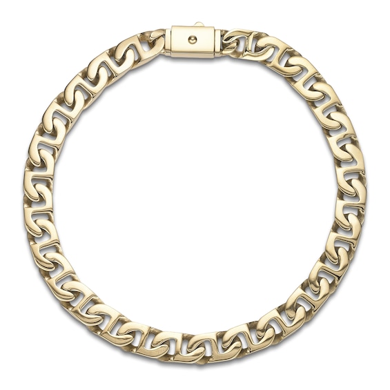 Mariner Chain Bracelet 7mm Yellow Ion-Plated Solid Stainless Steel 8.5"