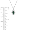 Thumbnail Image 5 of Oval-Cut Natural Emerald & Diamond Halo Necklace 1/4 ct tw 10K White Gold
