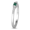 Thumbnail Image 2 of Rectangle-Cut Lab-Created Emerald & White Lab-Created Sapphire Stackable Ring Sterling Silver