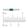 Thumbnail Image 3 of Rectangle-Cut Lab-Created Emerald & White Lab-Created Sapphire Stackable Ring Sterling Silver