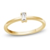 Thumbnail Image 1 of Baguette-Cut White Topaz Solitaire Stackable Ring 10K Yellow Gold