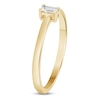 Thumbnail Image 2 of Baguette-Cut White Topaz Solitaire Stackable Ring 10K Yellow Gold