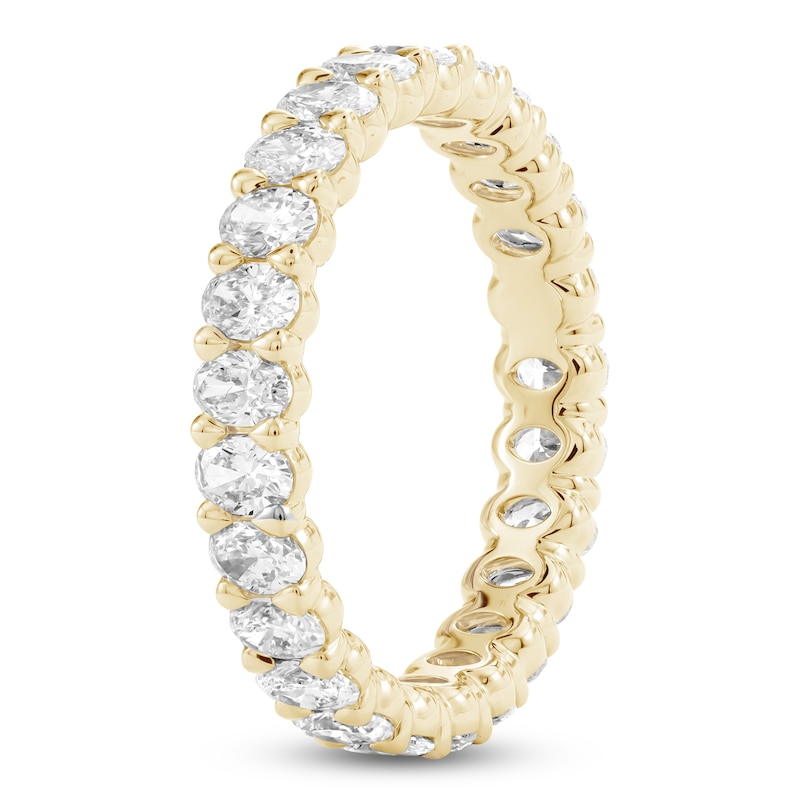 Main Image 2 of Oval-Cut Lab-Grown Diamond Eternity Band 1-3/4 to 2 ct tw 14K Yellow Gold