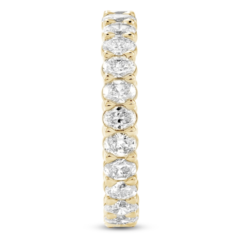 Main Image 3 of Oval-Cut Lab-Grown Diamond Eternity Band 1-3/4 to 2 ct tw 14K Yellow Gold