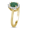 Thumbnail Image 2 of Oval-Cut Emerald & Diamond Starburst Halo Ring 1/5 ct tw 14K Yellow Gold