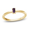 Thumbnail Image 1 of Baguette-Cut Amethyst Solitaire Stackable Ring 10K Yellow Gold
