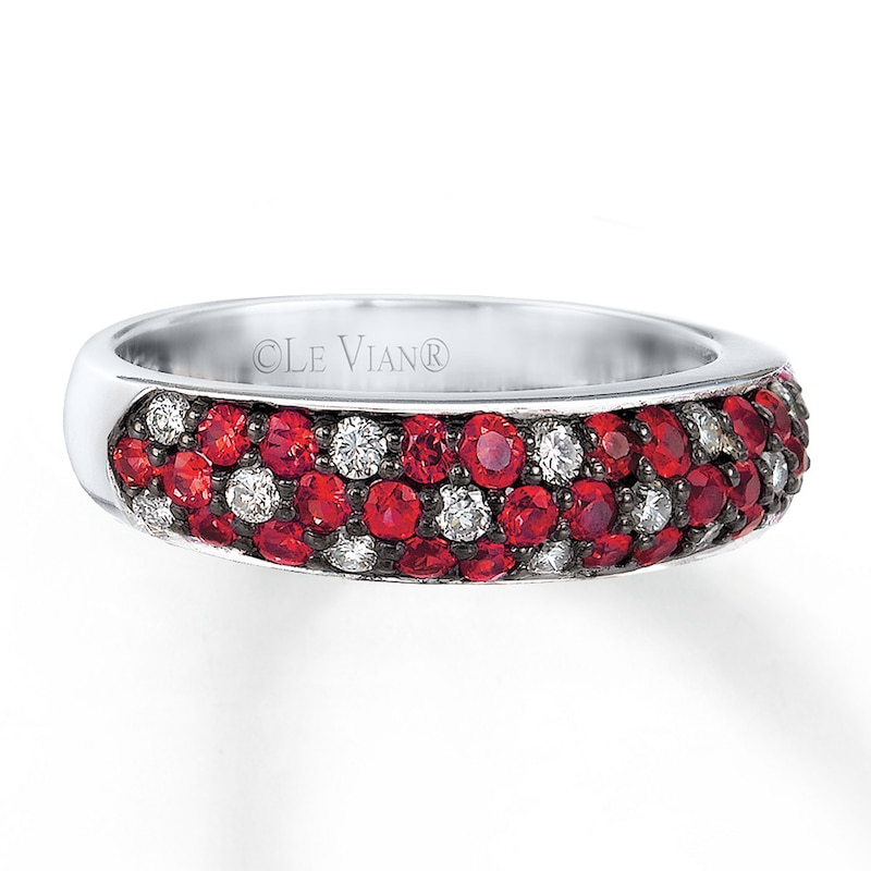 Le Vian Ruby Ring 1/5 ct tw Diamonds 14K Vanilla Gold with 360