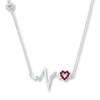 Thumbnail Image 1 of Lab-Created Ruby Necklace Lab-Created Sapphires Sterling Silver