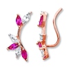 Thumbnail Image 0 of Lab-Created Ruby Earring Climbers 10K Rose Gold