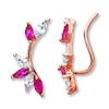 Thumbnail Image 1 of Lab-Created Ruby Earring Climbers 10K Rose Gold