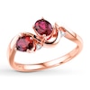 Lab-Created Ruby Ring Diamond Accents 10K Rose Gold