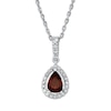 Thumbnail Image 0 of Natural Ruby Necklace 1/6 ct tw Diamonds 14K White Gold