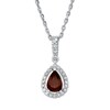 Thumbnail Image 1 of Natural Ruby Necklace 1/6 ct tw Diamonds 14K White Gold