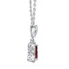 Thumbnail Image 1 of Natural Ruby Necklace 1/6 ct tw Diamonds 14K White Gold