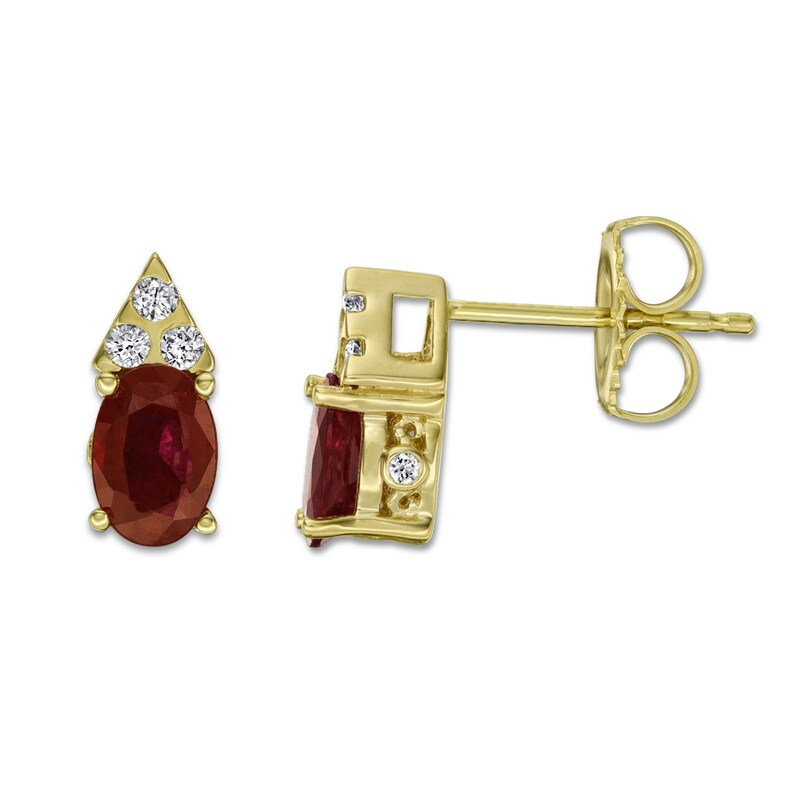 Natural Ruby Earrings 1 10 Ct Tw Diamonds 14k Yellow Gold Jared Natural Ruby Earrings 1 10 Ct Tw Diamonds 14k Yellow Gold Jared