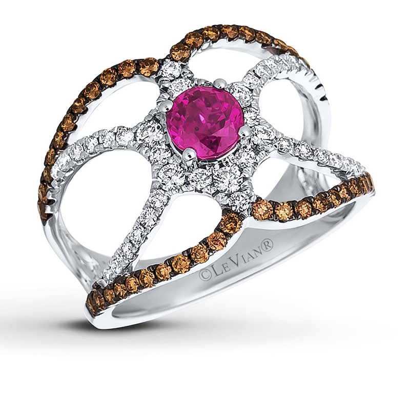 Le Vian Natural Ruby Ring 3/4 ct tw Diamonds 14K Vanilla Gold