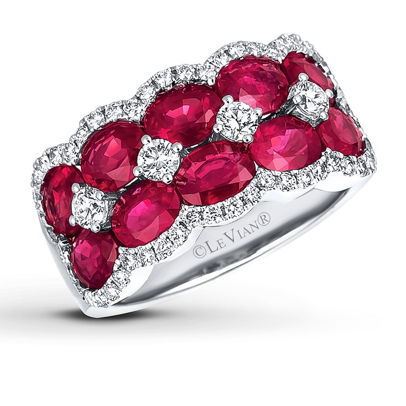 Le Vian Natural Ruby Ring 5/8 ct tw Diamonds 14K Vanilla Gold with 360