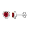 Thumbnail Image 0 of Natural Ruby Earrings 1/4 ct tw Diamonds 14K Two-Tone Gold