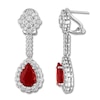 Thumbnail Image 0 of Natural Ruby Drop Earrings 2-7/8 ct tw Diamonds 14K White Gold