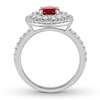 Thumbnail Image 2 of Natural Ruby Ring 7/8 ct tw Diamonds 14K White Gold
