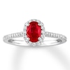 Thumbnail Image 1 of Natural Ruby Ring 1/4 ct tw Diamonds 14K White Gold