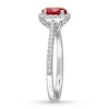 Thumbnail Image 3 of Natural Ruby Ring 1/4 ct tw Diamonds 14K White Gold