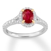 Thumbnail Image 1 of Natural Ruby Ring 1/2 ct tw Diamonds 14K White Gold