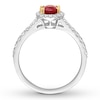 Thumbnail Image 2 of Natural Ruby Ring 1/2 ct tw Diamonds 14K White Gold