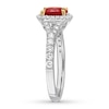 Thumbnail Image 3 of Natural Ruby Ring 1/2 ct tw Diamonds 14K White Gold